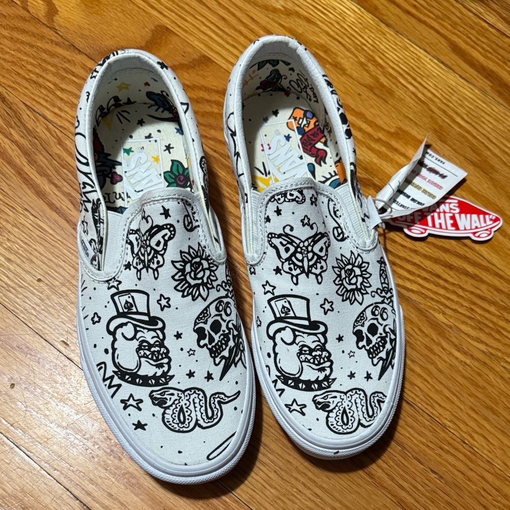 VANS U-Color Tattoo Print Rare Edition Slip On (Women 7.5/Men 6) - Picture 2 of 10